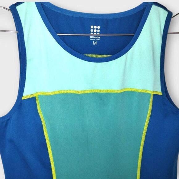 Title Nine Womens Dress Sz Medium‎ Blue Colorblock Sleeveless Sports Casual Golf - Picture 3 of 10